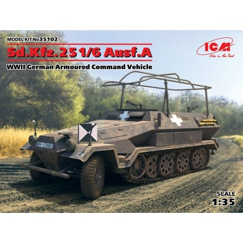 1:35 Sd.Kfz.251/6 Ausf.A, WWII German Armoured Command Vehicle 1:35