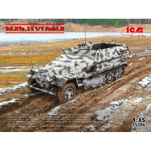 1:35 German half-tracked armoured personnel carrier Sd.Kfz.251/1 Ausf.B 1:35