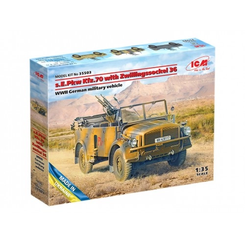 1:35 S.E.Pkw Kfz.70 with Zwillingssockel 36, WWII German Military Vehicle 1:35