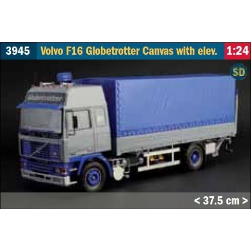 1:24 VOLVO F16 GLOBETROTTER CANVAS TRUCK W/ELEVATOR 1:24