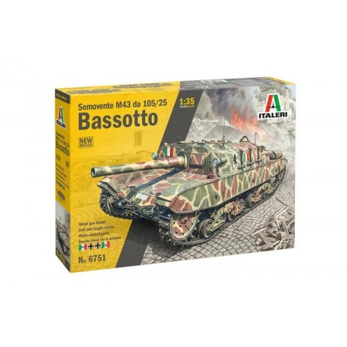 1:35 Italian self-propelled gun Semovente M43 da 105/25 Bassotto - New moulds 1:35