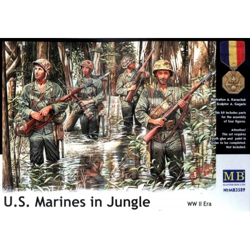 1:35 U.S. Marines in Jungle, WW II era - 4 figures 1:35