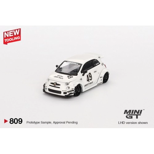 Fiat 595 Abarth LB-Works X Abas Works Gara White, 2024 (LHD) 1:64