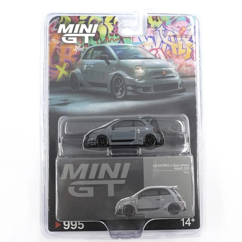 Fiat Abarth 595 LB-WORKS x Abas Works Grey 2024 (LHD) - Blister Packaging 1:64