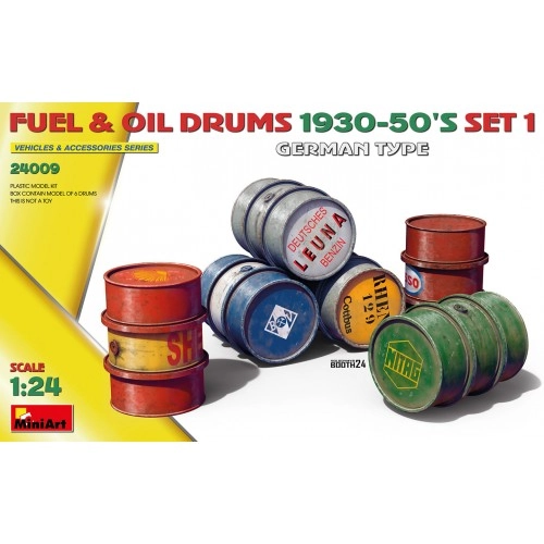 1:35 Fuel & Oil Drums 1930-50s Set 1 (German Type) 1:35