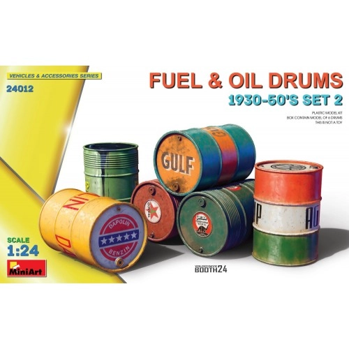 1:24 Fuel and Oil Drums 1930-50s - Set 2 1:24