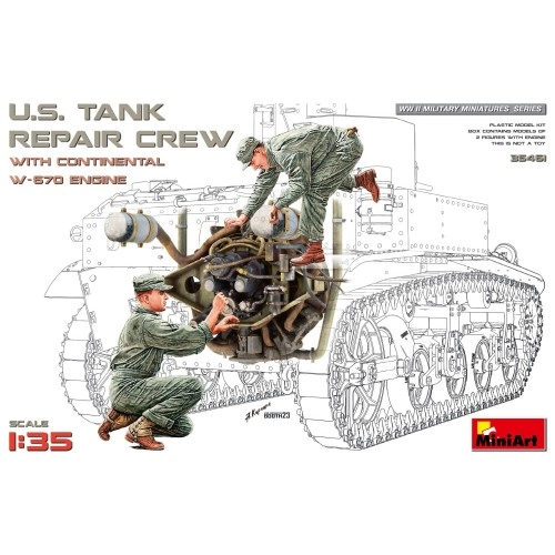 1:35 U.S. Tank Repair Crew w/Continental W-670 Engine 1:35