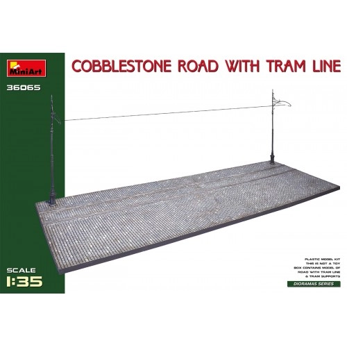 1:35 Cobblestone Road w/Tram Line (Injection Mold) 1:35