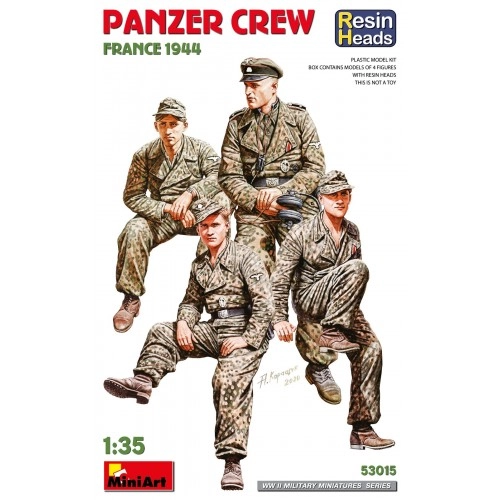 1:35 Panzer Crew France 1944. Resin Heads - 4 figures 1:35