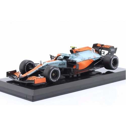 McLaren MCL35M Gulf-Lackierung #4 Lando Norris 3rd Monaco GP Formula 1 2021 (blister package) 1:24