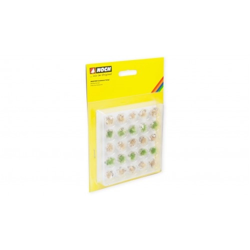 PROFI Grass Tufts "Stony" green, beige, with white and beige stones, 25 pieces, 6 mm H0 /1:87/