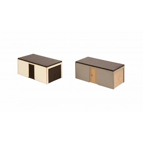 Prefab Garages (2 pcs, 6.9 cm x 3.5 cm, 3.0 cm high, H0) H0 /1:87/