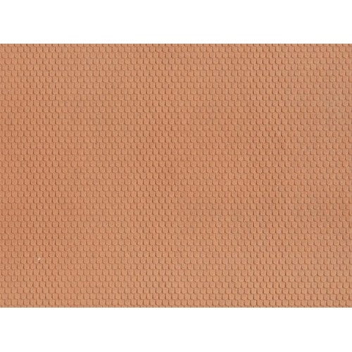 Plain Tile, red (28 x 10 cm) - 3D flexible foils H0 /1:87/