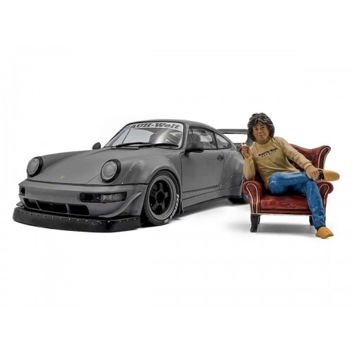 Porsche 911 (964) RWB Body Kit with Akira Nakai Figure, Nardo Grey, 2024 - L.E. 4000 pcs. 1:18