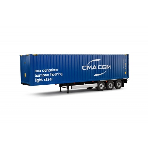 Trailer Container Trailer CMA CGM, Blue, 2024 1:24