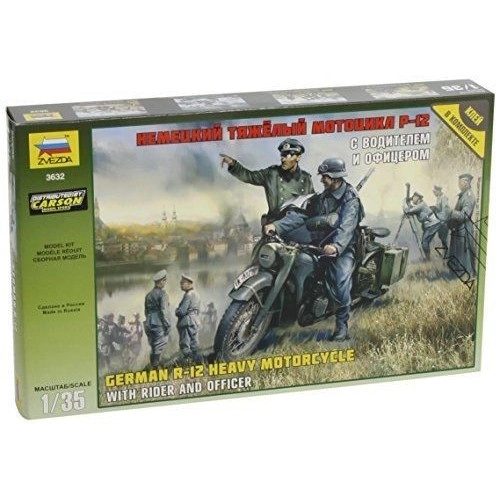 1:35 German R-12 Heavy Motorcycle with rider and officer 1:35
