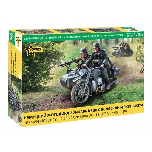1:35 German Motocycle Zundapp K800 with sidecar and crew - 2 figures 1:35